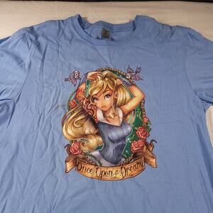 Sleeping Beauty Once Upon A Dream Gildan Graphic T-Shirt Mens Size M Blue